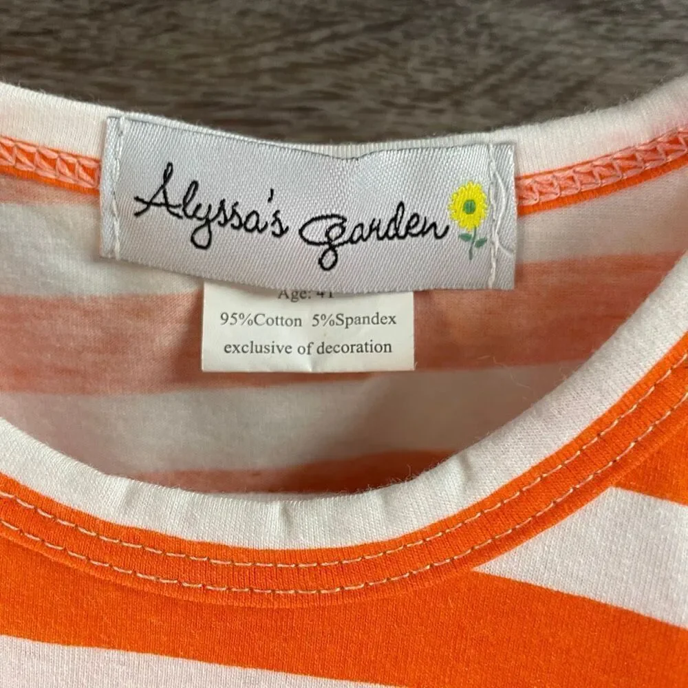 ALYSSA’S GARDEN Girls 2 Piece Ruffled Outfit Size 4T Boho Cottagecore Floral